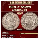 1901-p Morgan Dollar Toned $1 ms62 USCG