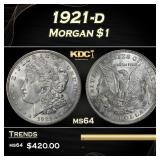 1921-d Morgan Dollar $1 Grades ms64