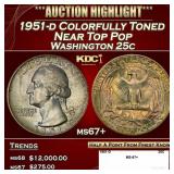 1951-d Washington Quarter Colorfully Toned Near To