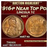1916-p Lincoln Cent Near Top Pop! 1c ms67 rd SEGS