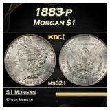 1883-p Morgan Dollar $1 Grades ms62+