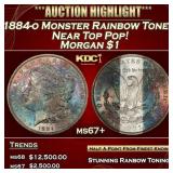 1884-o Morgan Dollar Monster Rainbow Toned Near To