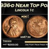 1936-d Lincoln Cent Near Top Pop 1c ms67 rd SEGS