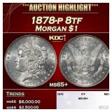 1878-p 8tf Morgan Dollar $1 ms65+ SEGS