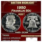 1950 Proof Franklin Half Dollar 50c pr65+ DCAM SEG