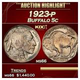 1923-p Buffalo Nickel 5c ms66 SEGS
