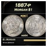 1887-p Morgan Dollar $1 Grades ms64