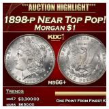 1898-p Morgan Dollar Near Top Pop! $1 ms66+ SEGS