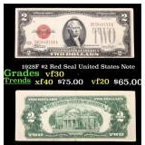 1928F $2 Red Seal United States Note Grades vf++