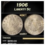 1906 Liberty Nickel 5c Grades ms65+
