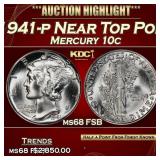 1941-p Mercury Dime Near Top Pop! 10c ms68 FSB SEG