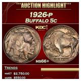 1926-p Buffalo Nickel 5c ms66+ SEGS