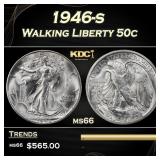 1946-s Walking Liberty Half Dollar 50c Grades ms66