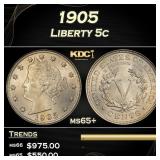 1905 Liberty Nickel 5c Grades ms65+