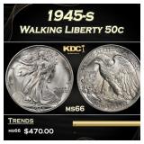 1945-s Walking Liberty Half Dollar 50c Grades ms66