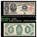 1891 Tillman/Morgan $1 Treasury Note Grades xf