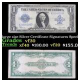 1923 $1 large size Silver Certificate Grades vf++