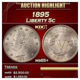 1895 Liberty Nickel 5c ms65+ SEGS