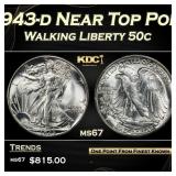 1943-d Walking Liberty Half Dollar Near Top Pop 50