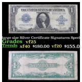 1923 $1 large size Silver Certificate Grades vf+ S