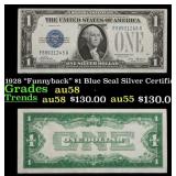1928 $1 Blue Seal Silver Certificate 'Funnyback' G
