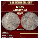 1896 Liberty Nickel 5c ms65+ SEGS