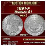 1891-p Morgan Dollar $1 ms65+ SEGS
