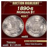 1890-s Morgan Dollar $1 Grades ms65