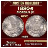 1890-s Morgan Dollar $1 Grades ms65