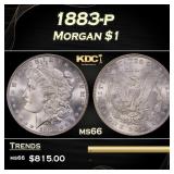 1883-p Morgan Dollar $1 Grades ms66