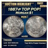 1887-p Morgan Dollar TOP POP! $1 ms68 SEGS