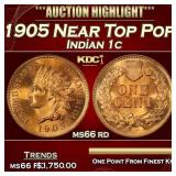 1905 Indian Cent Near Top Pop! 1c ms66 rd SEGS