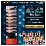 2010-2020 US Mint SILVER Proof Sets, 139 Coins Tot