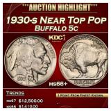 1930-s Buffalo Nickel Near Top Pop 5c ms66+ SEGS