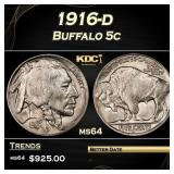 1916-d Buffalo Nickel 5c Grades ms64