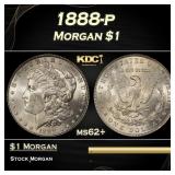 1888-p Morgan Dollar $1 Grades ms62+