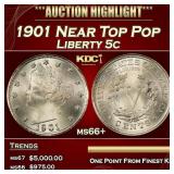 1901 Liberty Nickel Near Top Pop 5c ms66+ SEGS