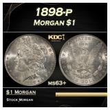 1898-p Morgan Dollar $1 Grades ms63+