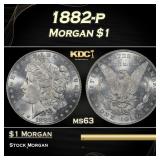 1882-p Morgan Dollar $1 Grades ms63