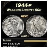 1944-p Walking Liberty Half Dollar 50c ms66+ SEGS