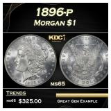 1896-p Morgan Dollar $1 Grades ms65