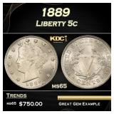 1889 Liberty Nickel 5c Grades ms65