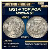 1921-p Morgan Dollar TOP POP! $1 ms67+ SEGS
