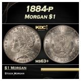 1884-p Morgan Dollar $1 Grades ms63+