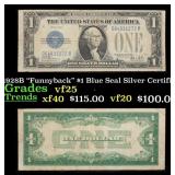 1928B $1 Blue Seal Silver Certificate "Funnyback"