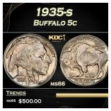 1935-s Buffalo Nickel 5c Grades ms66