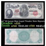 1907 $5 Large Size Legal Tender Note "WoodChopper"
