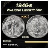 1946-s Walking Liberty Half Dollar 50c Grades ms66