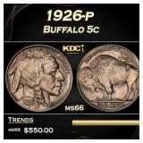 1926-p Buffalo Nickel 5c Grades ms66