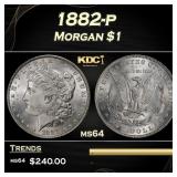 1882-p Morgan Dollar $1 Grades ms64